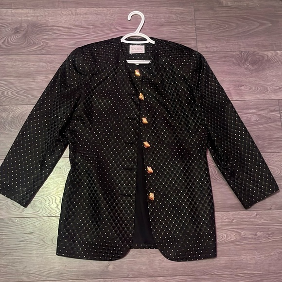 Louben Jackets & Blazers - 📼📼Vintage Black and gold dot blazer jacket